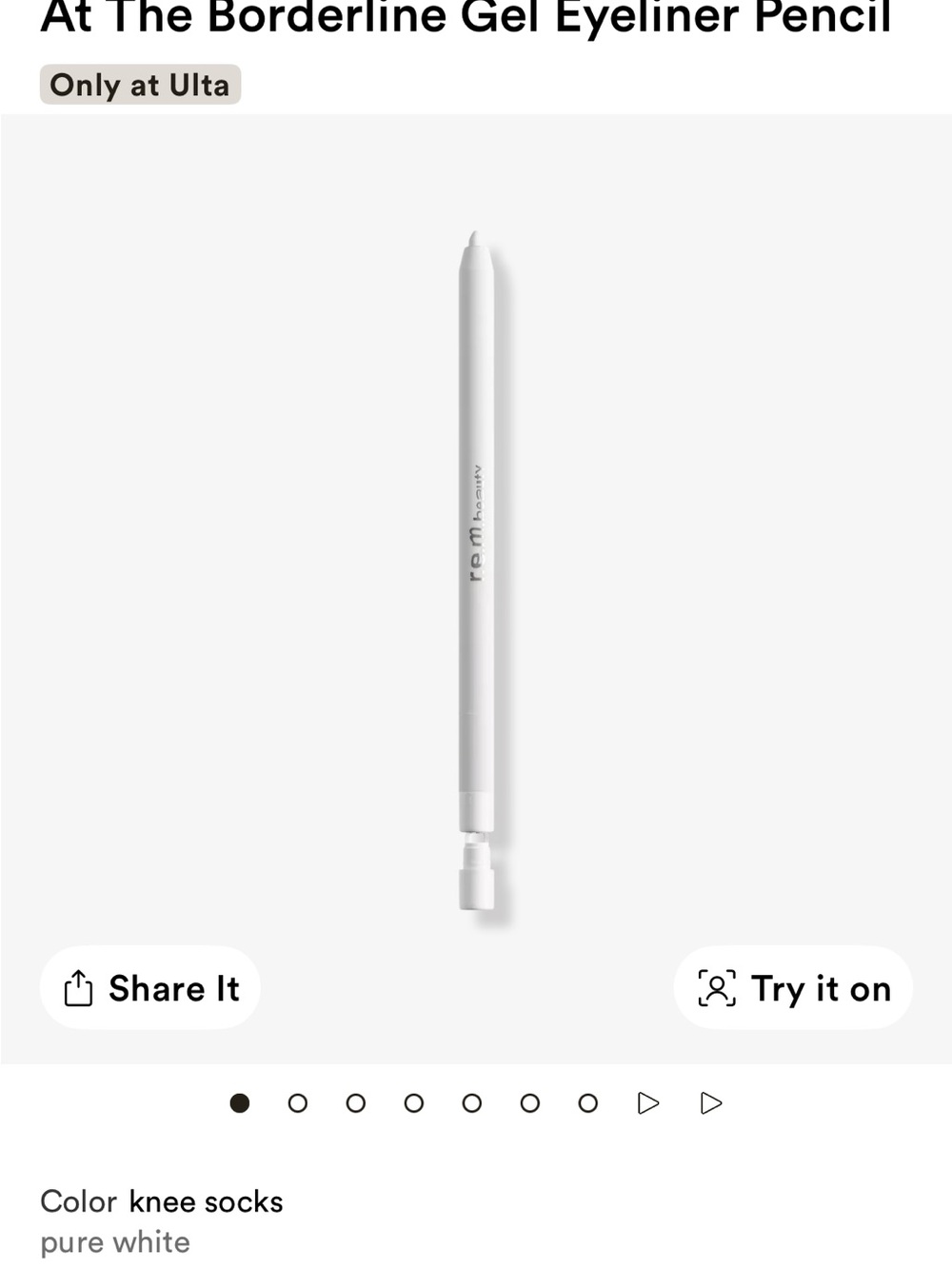 At The Borderline Gel Eyeliner Pencil — Pure White